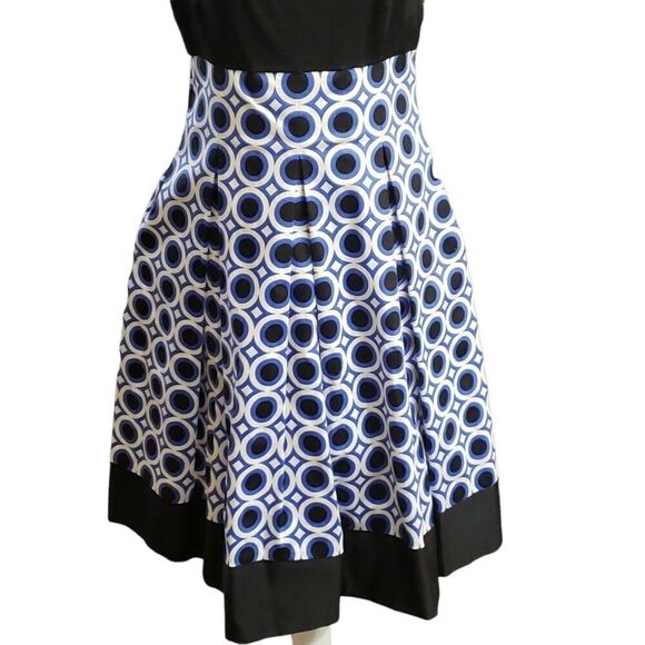 Maggy London Black & Geo Print Fit & Flare Dress Sz 10 NWT - Picture 8 of 16
